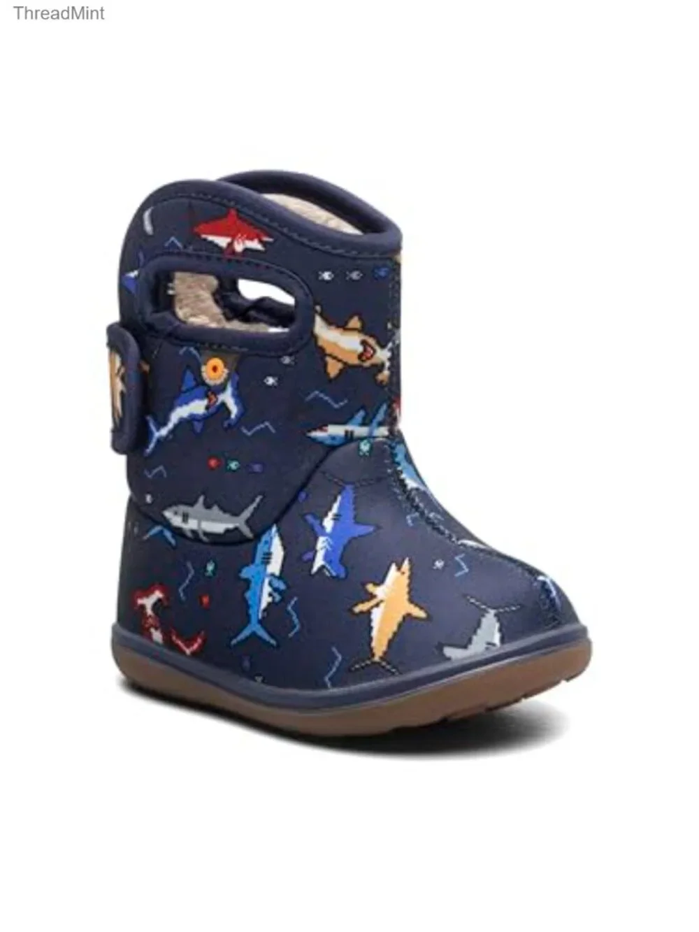 Waterproof Kids Snow Boots with Faux Fur Lining, Hook & Loop Closure, Calf
